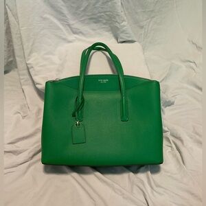 Kate Spade Margaux Large Leather Work Tote in Green Bean